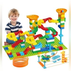 Marble Run Building Blocks for Kids Age 3-8, 128 Pcs STEM Building Bricks Set